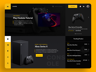 game portal adobe xd console dark ecommerce design game gamers orange web design xboxone