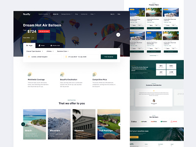 Realfly - Travel Agency Landing Page agent beach desktop landing page montain travel travel agency vacation