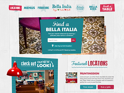 Bella Italia colourful css food html5 restaurant sketchy texture website
