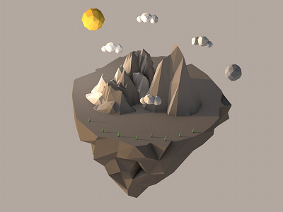 Low Poly Mountain 3d illustration lowpoly