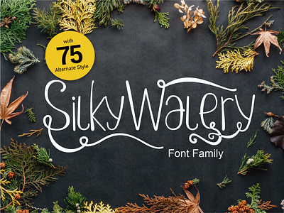 Silkywalery family font advert advertisement advertising big billboard black bold casual catch cool display elegant eye flowing fonself font hand drawn heavy impressive letter