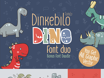 Dinkebilo Dino Font Duo download vector free doodles modelling product design