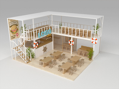 Cafe concept Design 3dsmax modelling booth booth design branding cafe cafe logo design exebithion product design