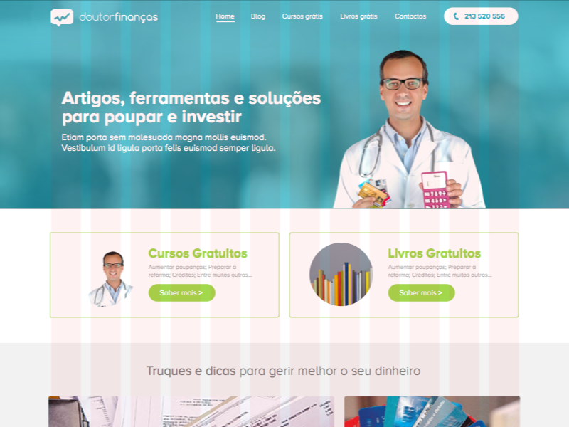 Doutor Finanças | Homepage (first approach) hello designers gradient graphic design design doutorfinancas website user interface webdesign