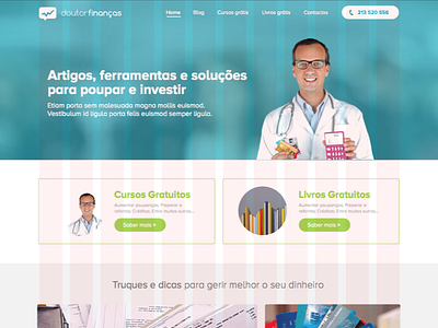 Doutor Finanças | Homepage (first approach) design doutorfinancas website gradient graphic design hello designers user interface webdesign