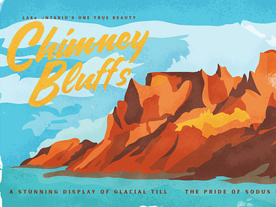 Chimney Bluffs Small design flat illustration vector