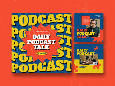 Podcast Instagram Post advertising banner banner ads branding design fun graphic design header instagram letter podcast post poster retro social media spotify text typography ui wave