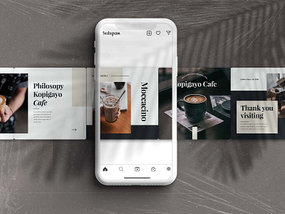 Carousel Instagram Post for Coffeeshop advertisement advertising banner ads brand branding carousel coffee coffeeshop design graphic design header ig illustration instagram post poster shop slides social media ui