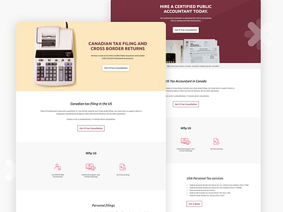 Accountancy Firm Landing Page UI accountant accounting firm minimal tax website ui