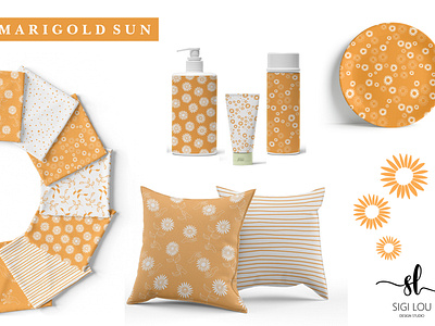 Marigold Sun Collection Surface Pattern Design