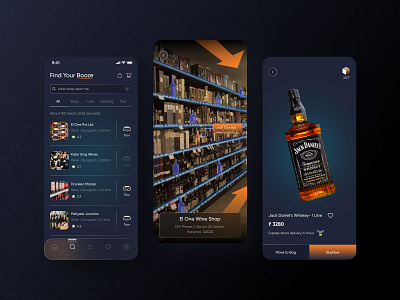 Find your Booze app design ui ux web