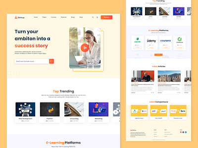 Skillsup Education & Learning Management System Landing page app branding design eductaion landing page google landing page udemy ui ux web youtube