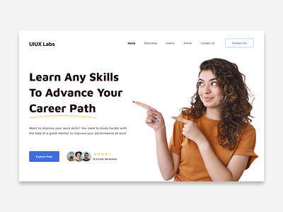 E-learning Hero Section | UI Design | UX Design app design ecommerce elearning hero landing page ui ux web