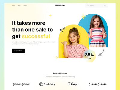 Kids E-commerce website baby cloths baby online shop baby shop bay care color design ecommecre ecommerce landing page kids ecommerce store kidsshop online shopping product shopify trend typography ui ux website concept website landing page