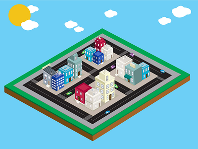 Isometric City Scene