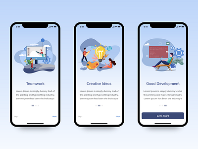 Freelancing - Walkthrough app design freelancing gradient illustration ios onboarding onboarding screens ui vector visual design walkthrough