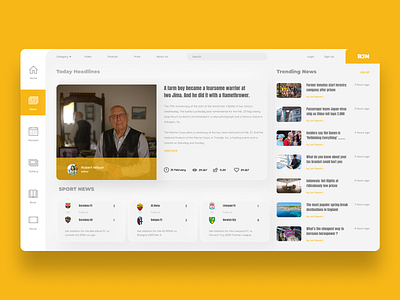 RJN blog design dribbble figma headline news sport trending ui ux webdesign website