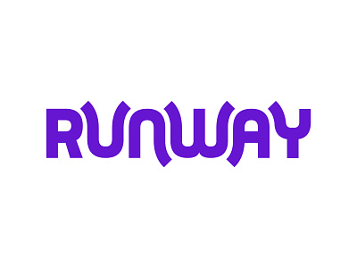 Runway Logotype game gaming letter logos logotype mark purple r run typography