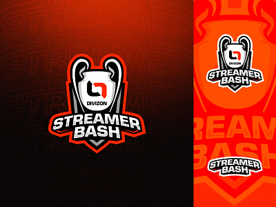 Divizon Streamer Bash Logo branding clean esports game game logo gaming letter logo logo design mascot streamer trophy