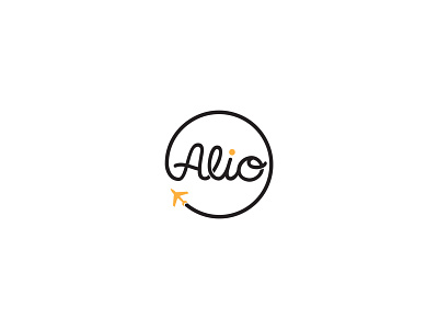 Alio brand custom handwrite logo plane