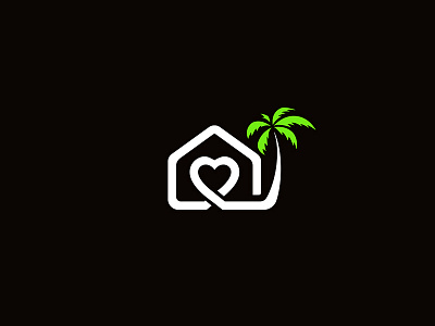 Palm House heart house logo logodesign love palm palmhouse tree