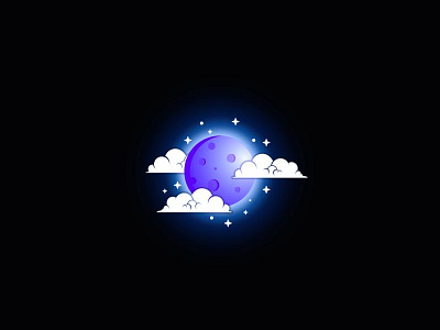 Purple Moon cloud clouds dot illustration ilustration light lunar lunatic moon purple star