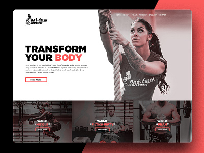 Bas Celik Crossfit Landing Page bolt clean crossfit fist header landing page logo navigation rope sport ui web