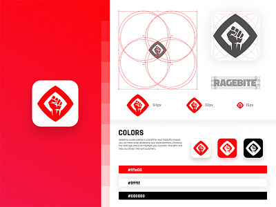 Ragebite Studio brand guidelines circle clean esports fist flat gaming rage studio stylesheet