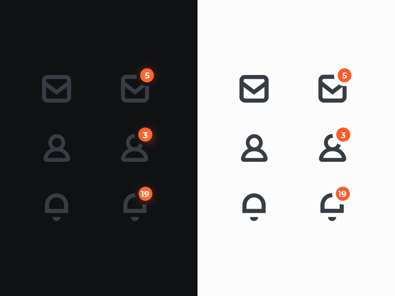 Social notification Icons by Danijel Stamenic for R A G E B I T E on