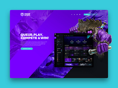 Cracken Esports - Gaming Landing Page app clean dashboard design esports gaming illustration landing landing page ui ux web website