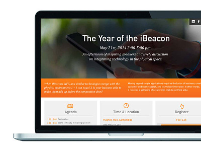 Ibeacon Webinar Landing Page gui ibeacon landing page layout mircosite orange uk webinar website