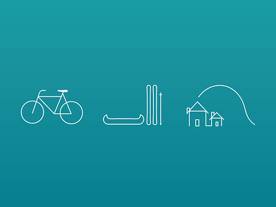 Line Icons adventure bike canoe graphic gui houses icons lines product tourism vacation website