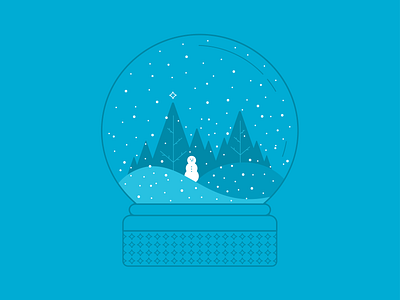 Happy Holidays 2019 christmas card holiday illustration line art snowglobe snowman winter