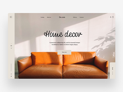 Home decor web site decor designer home interior landingpage minimalism store website