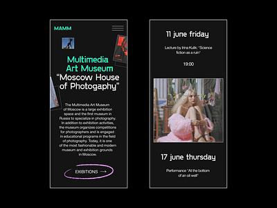 Mobile Design for Museum landing page minimal mobile museum site ui uxui web webdesign