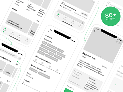 Wireframes mobile app design