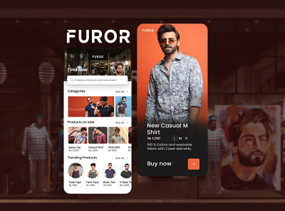 Furor jeans - Mobile Application Design app design branding creative design design ecommerce app ecommerce design ecommerce shop fashion fashion app typography ui uidesign