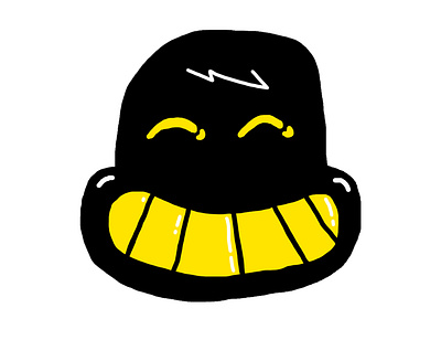 Shadow abomination avatar black black and yellow dark design drawing grime grin happy illustration illustrations monster shine smile yellow