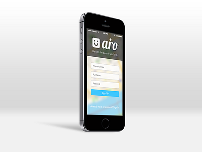 airo Sign Up airo app ios iphone mockup ui ux