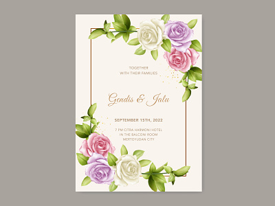 beautiful wedding invitation card template anniversary art background beautiful border card celebration decorative design elegant floral frame graphic greeting invitation marriage spring summer template wedding