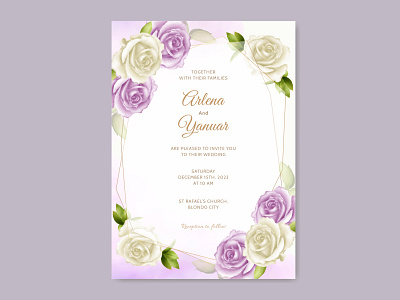 floral wedding invitation template art background card celebration decorative design elegant floral frame graphic greeting illustration invitation invite spring summer template vector vintage wedding