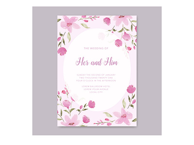 Elegant pink floral wedding invitation theme