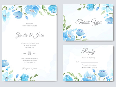 Mời các bạn tới xem mẫu thiết kế thư mời cưới đẹp với họa tiết hoa nước màu xanh lá cây. Đây là sự lựa chọn tuyệt vời để mang lại sự tươi trẻ và tinh tế cho ngày trọng đại của bạn.