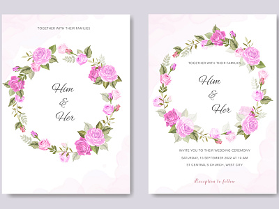 Wedding invitation rose flower vector background beautiful card decoration design elegant floral flower frame greeting illustration invitation nature rose spring summer vector vintage watercolor wedding