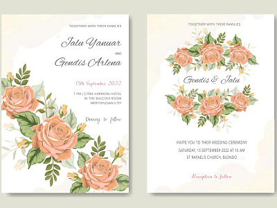 wedding invitation with floral ornament