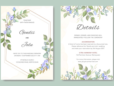 wedding invitation card with blue beautiful floral anniversary background beautiful blue card celebration decoration decorative design floral frame graphic greeting illustration invitation leaf template vector vintage wedding