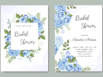 wedding card template with floral