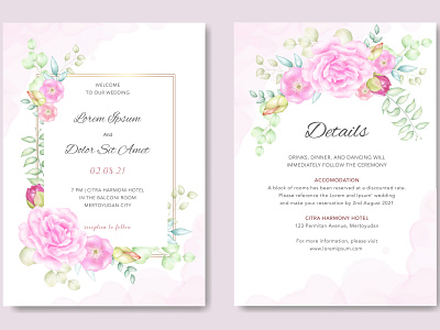 floral watercolor wedding invitation