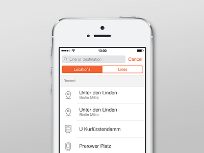 Moovit iOS App Redesign - Search 5s app clean ios light moovit redesign ui