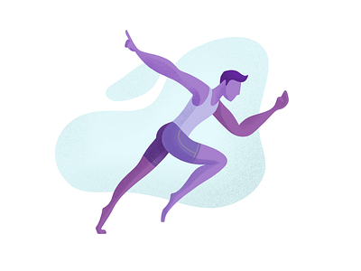 Running Man flat illustration procreate simplistic